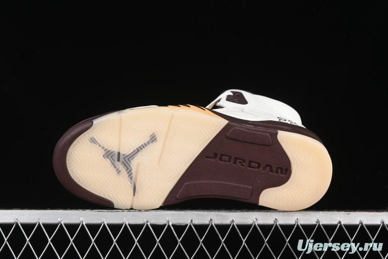 Nike Air Jordan 5 Retro Basketball Shoes in White/Tan - DD9336-200