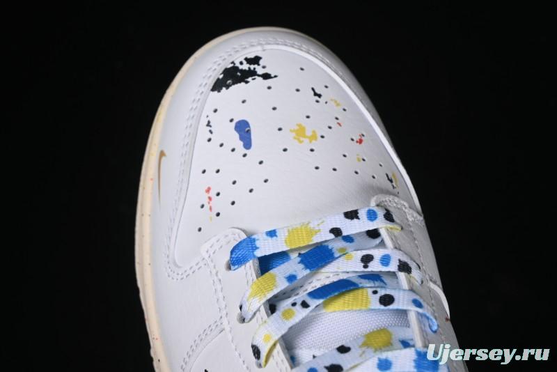 Nike SB Dunk Low Gucci Collaboration - Ink Splatter White Swoosh Anniversary Custom Low-Top Casual Sneakers - FC2025-305