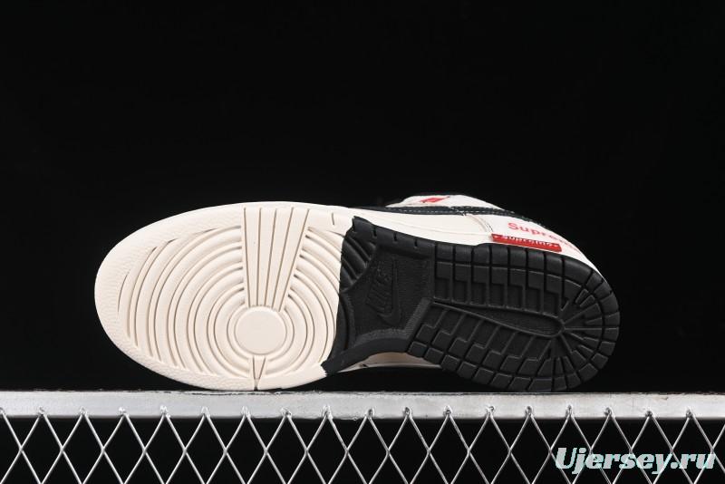 Nike SB Dunk Low SUP Collaboration - Gray White Black Swoosh Anniversary High-End Custom Low-Top Casual Skate Shoes - MM1089-019