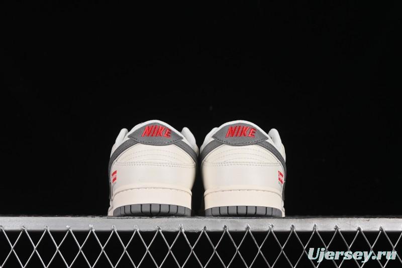 Nike SB Dunk Low Supreme Collaboration - Beige Canvas Swoosh Anniversary High-End Custom Low-Top Casual Sneakers - XX2025-108