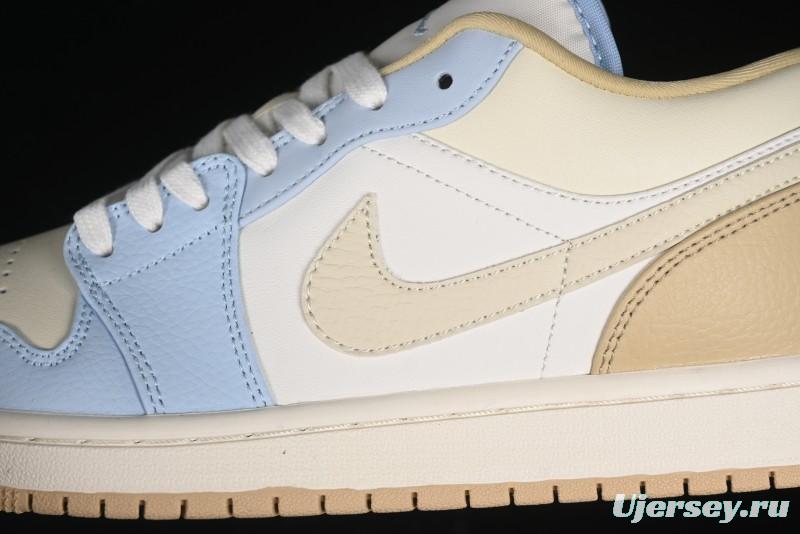 Nike Air Jordan 1 Low OG AJ1 Retro Basketball Shoes in White and Brown - HQ4186-111