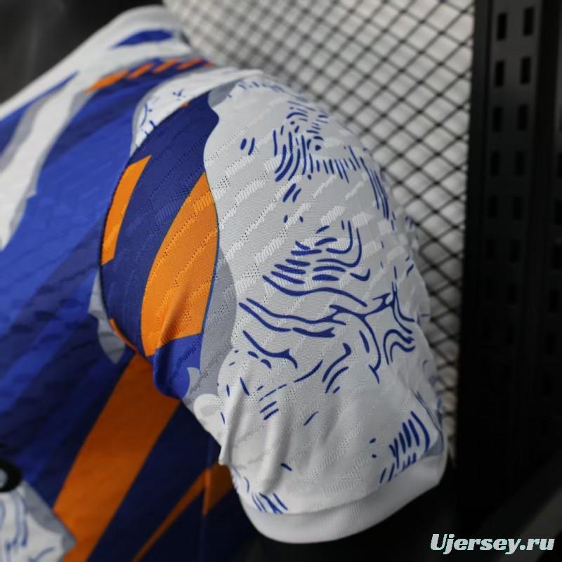 Player Version 25/26 Real Madrid Limited Edition Blue Orange Abstract Pattern Jersey