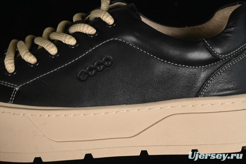 Ecco Street Light Series Autumn Height-Increasing Round-Toe Versatile Casual White Sneakers - 63311901001