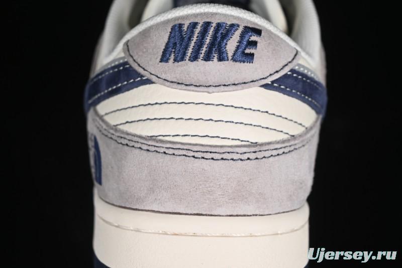 Nike SB Dunk Low The North Face Collaboration - Grey Pig Eight Blue Hook Anniversary High-End Custom Low-Top Casual Skate Shoes - SJ1089-010