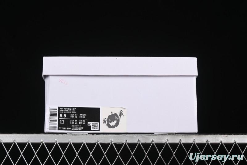 Nike Air Force 1 '07 Low Casual Sneakers with Black and White Hand-Drawn Anime Design - CT2585-100