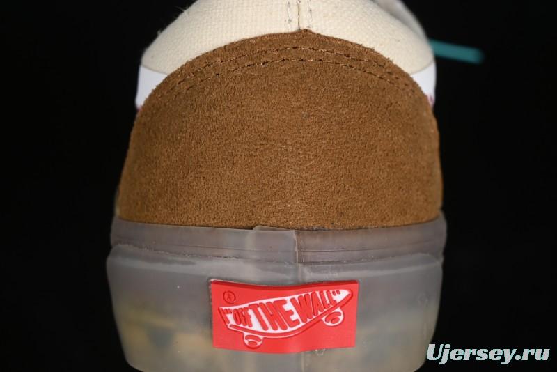 Vans Classics Knu Skool Low-Top Casual Sneakers with White Suede and Gum Sole - VN000CRPGRN