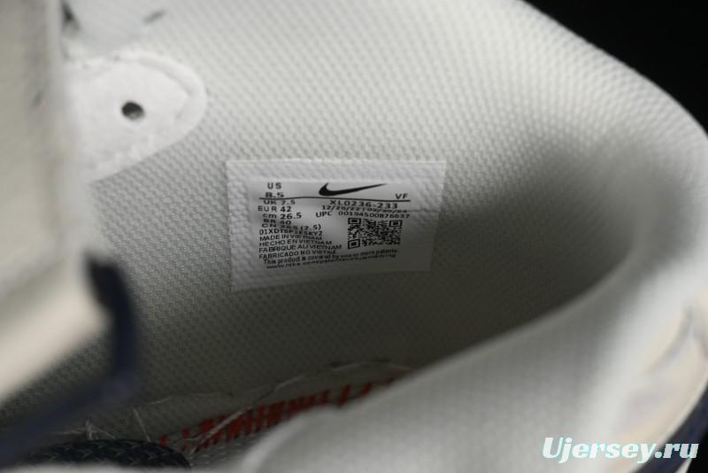 Nike Air Force 1 '07 Mid Deep Blue Two-Tone Sole Mid-Top Casual Sneakers with Reflective Stars - XL0236-233