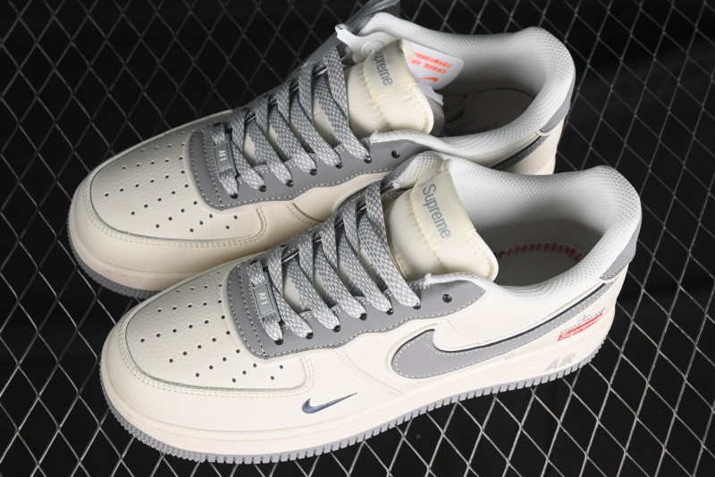 Nike Air Force 1 '07 Low Stone Island Supreme Collaboration Off-White Star Grey Low-Top Casual Sneakers - BB1616-303