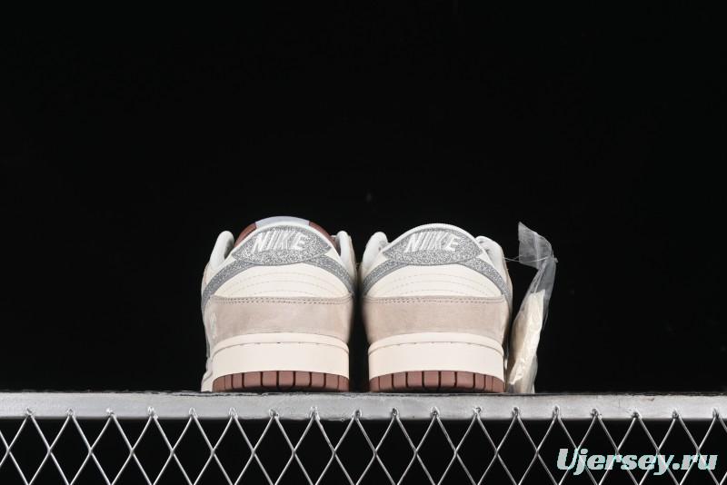 Nike SB Dunk Low UN Collaboration - Light Brown with Silver Swoosh Anniversary High-End Custom Low-Top Casual Sneakers - CF3688-013