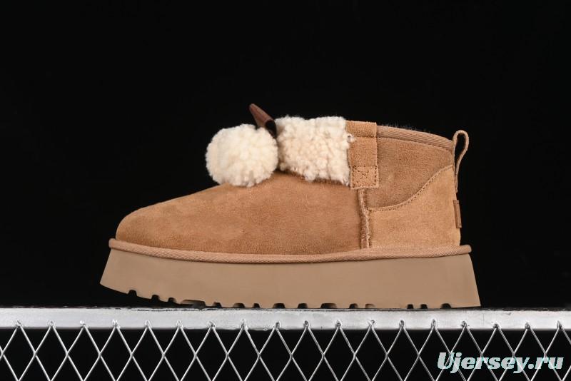 UGG Classic Mini II Shearling Lined Mini Boots with Pom Pom Detail - 1116109