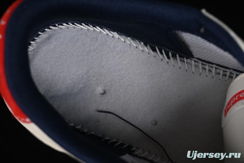 Nike Travis Scott x Fragment Design x Air Jordan 1 Low OG SP AJ1 Supreme Collaboration - Deep Blue Red Culture Casual Sneakers - XY2688-122