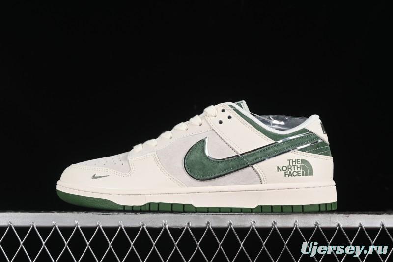 Nike SB Dunk Low The North Face Collaboration - Pig Leather Green Swoosh Anniversary Custom Low-Top Casual Skate Shoes - DQ1098-511