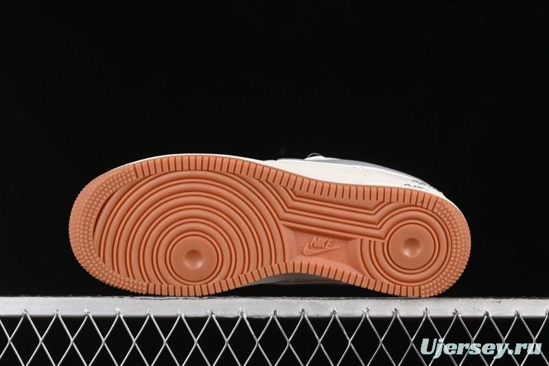 Nike Air Force 1 '07 Low Stussy Collaboration - Light Bone Gum Sole Casual Sneakers - XZ5688-003