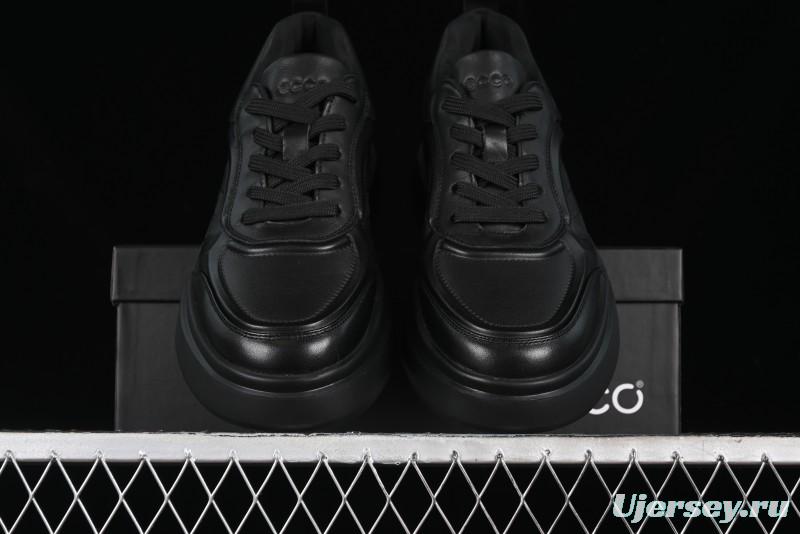 Ecco Street ACE Series Autumn New Retro Fashion Genuine Leather Platform Casual Sneakers - 63336101001