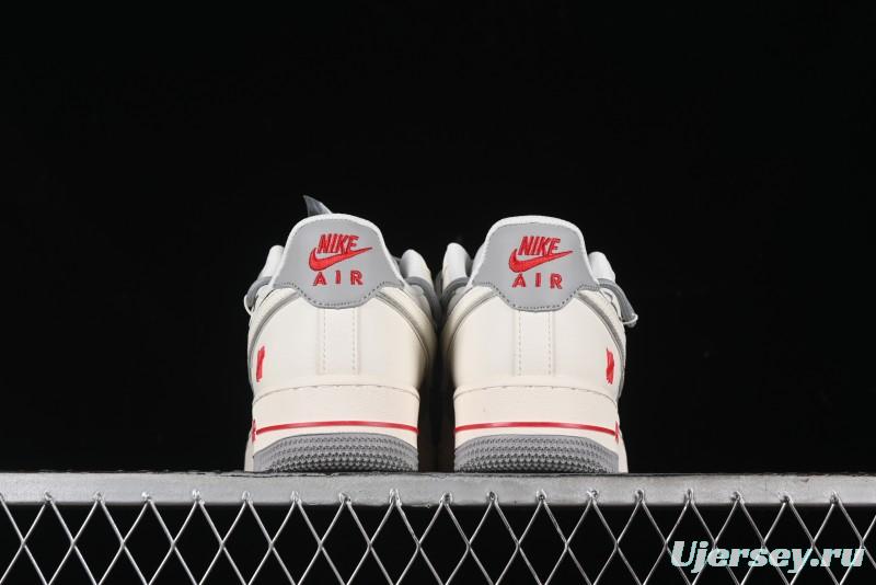Nike Air Force 1 '07 Low UN Collaboration - Beige Silver Trim Lace-Up Casual Sneakers - SJ1198-500