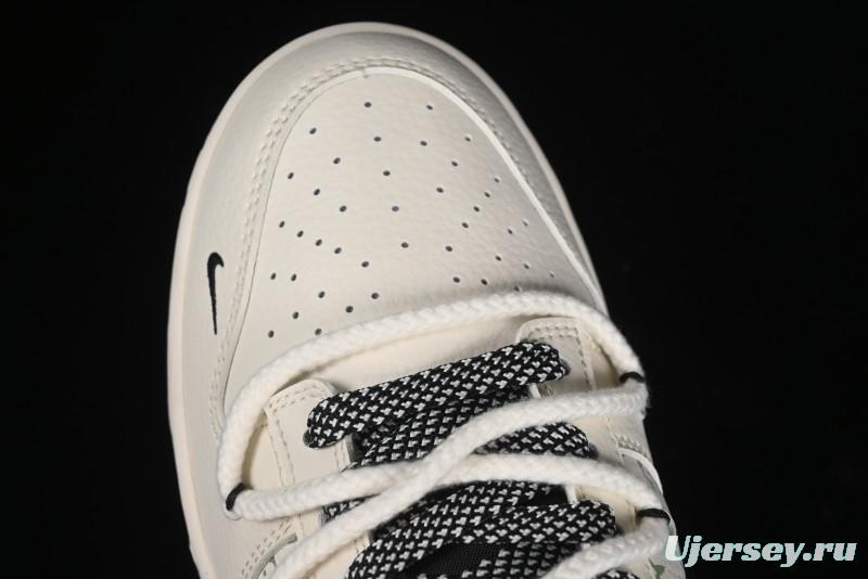 Nike SB Dunk Low Violent Bear Series - Lace-Up Beige with Black Swoosh Anniversary High-End Custom Low-Top Casual Sneakers - SJ2068-291