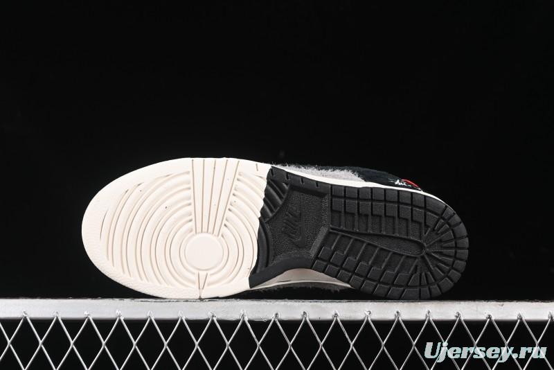 Nike SB Dunk Low Stussy Series - Grey Black with Black Swoosh Anniversary Custom Low-Top Casual Skate Shoes - MM1089-028