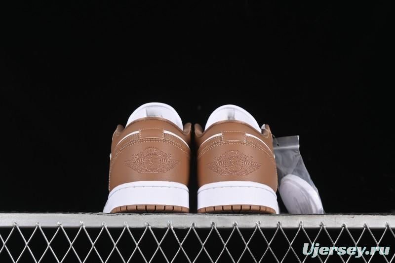 Nike Air Jordan 1 Low AJ1 White Tan Low-Top Casual Sneakers - DC0774-202