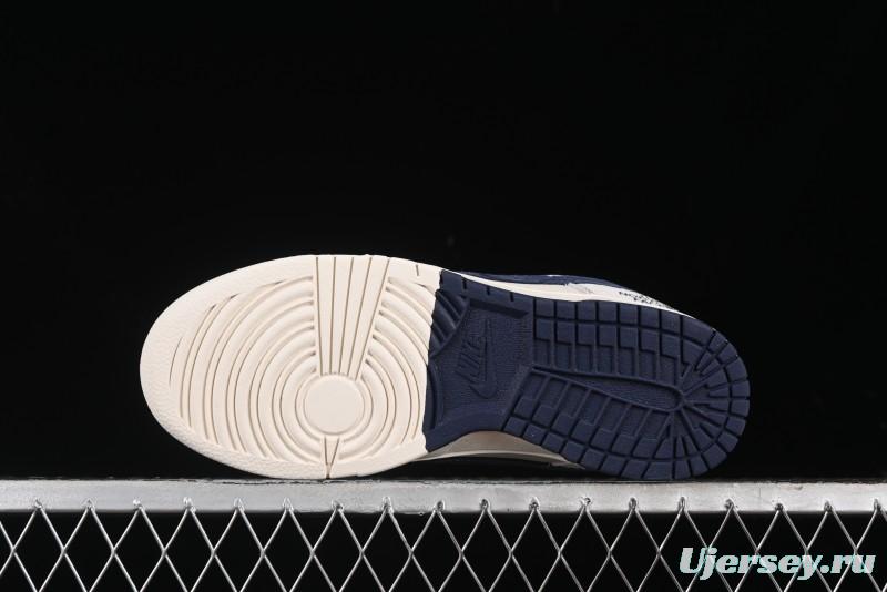 Nike SB Dunk Low The North Face Collaboration - Grey Pigskin Navy Swoosh Anniversary Custom Low-Top Casual Skate Shoes - SJ1089-012