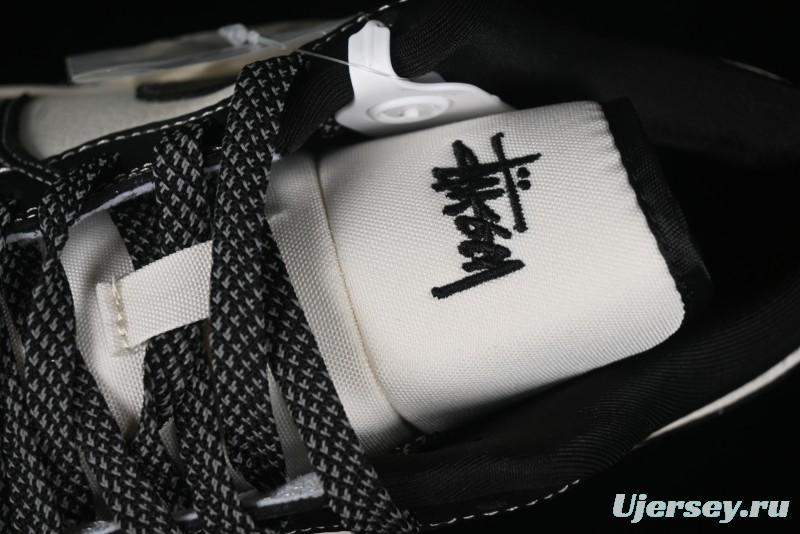 Nike Air Jordan 1 Low Stussy Collaboration - Black Sail Stitched Retro Basketball Shoes - CF3688-023