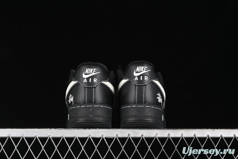 Nike Air Force 1 '07 Low Stussy Collaboration - Samurai Black Low-Top Casual Sneakers - XZ6188-969