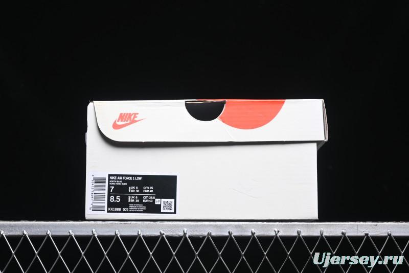 Nike Air Force 1 '07 Low The North Face Collaboration - Blue Floral Swoosh Casual Sneakers - KK1988-021