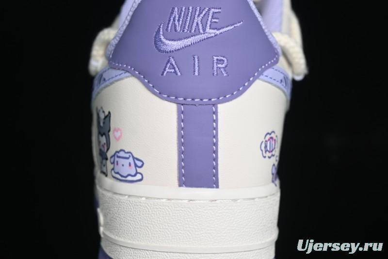 Nike Air Force 1 Low Kuromi Casual Sneakers with Lace-Up Design - BD7701-220