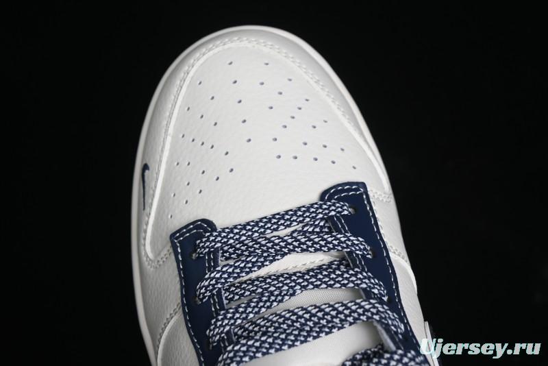 Nike SB Dunk Low Stone Island x Supreme Collaboration - Navy Blue & Off-White Anniversary High-End Custom Low-Top Casual Sneakers - BB9866-007