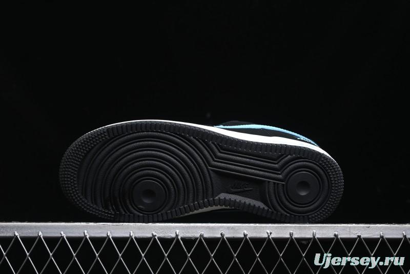 Nike Air Force 1 '07 Low Stussy Collaboration - Black Tiffany Low-Top Casual Sneakers - KK1988-030