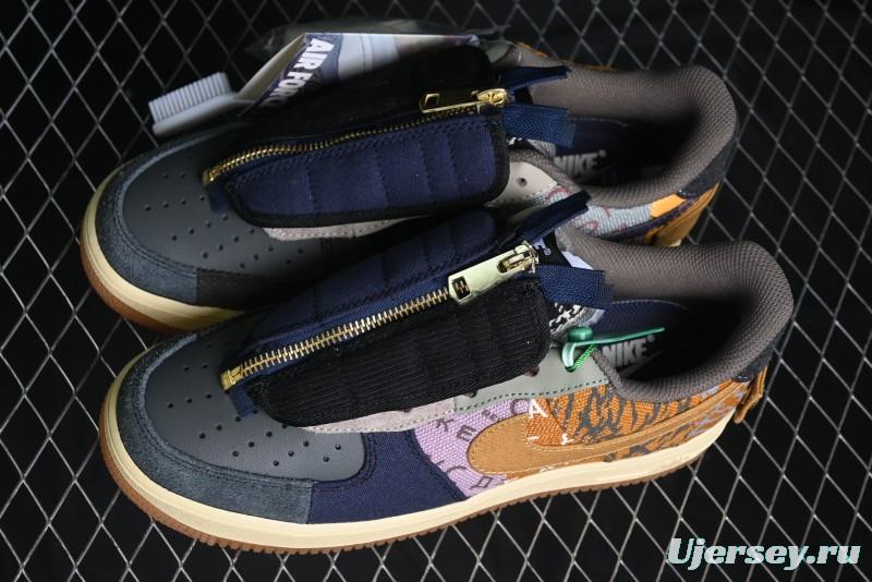 Nike Travis Scott x Air Force 1 Low Casual Sneakers with Full-Length Air Cushion - CN2405-900