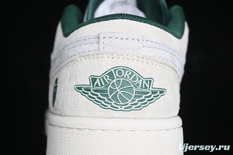 Nike Air Jordan 1 Low AJ1 Bape Collaboration - Full Pig Eight Green Grey Retro Basketball Shoes - DM9188-009