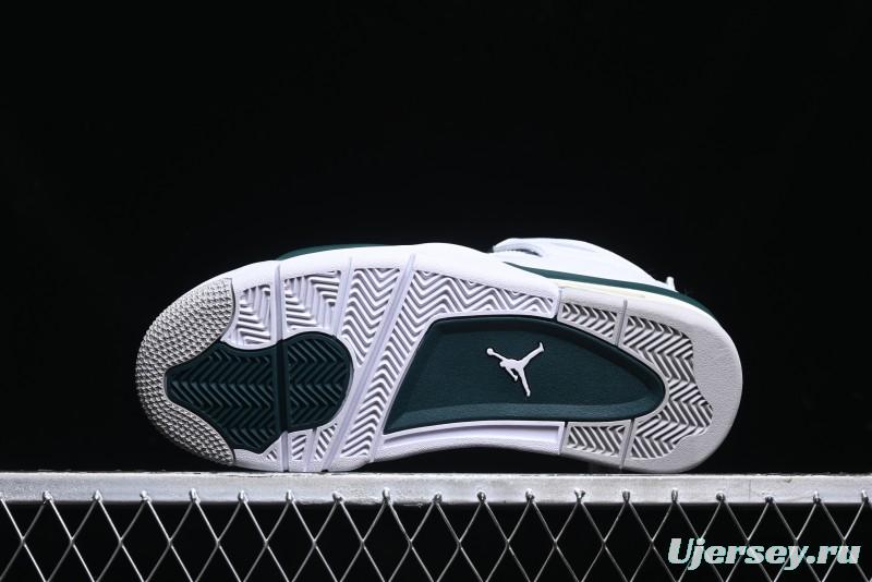 Nike Air Jordan 4 Retro Sneakers in White, Oxidized Green and Neutral Grey - AQ8138-103