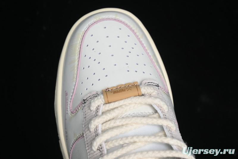 Nike Dunk Low Retro Casual Sneakers in Brown and Sail with Panda Mischief Skyline Theme - DD1503-124