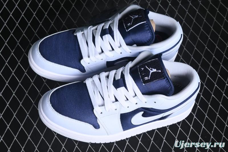 Nike Air Jordan 1 Low AJ1 Navy Blue Silk Casual Sneakers - FZ8778-044