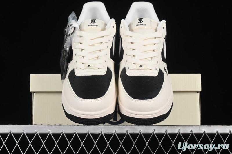 Nike Air Force 1 '07 Low Burberry Collaboration - Black White Patchwork Casual Sneakers - BB8588-227