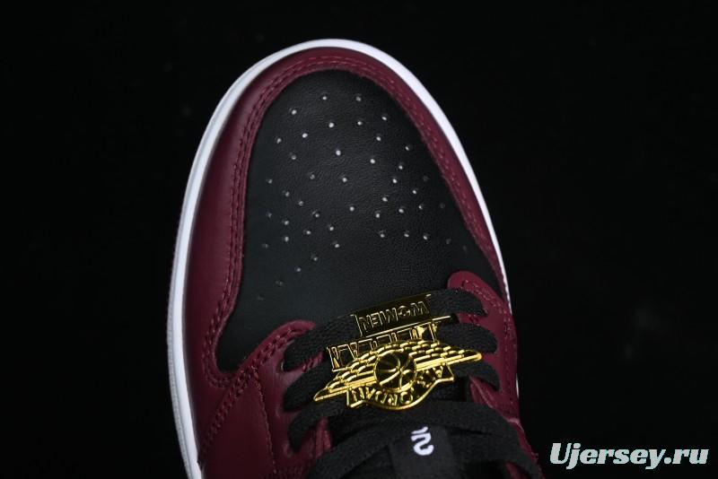 Nike Air Jordan 1 Low AJ1 Black Wine Red Metallic Wings DB6491-600