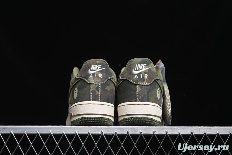 Nike Air Force 1 '07 Low Bape Collaboration - Jungle Camouflage Low-Top Casual Sneakers - CH6336-509