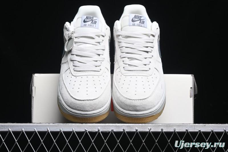 Nike Air Force 1 '07 Low Ghostface Collaboration - Light Grey Pigskin Low-Top Casual Sneakers - DF0188-022