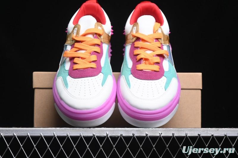 Christian Louboutin Funnyto Flat French Luxury Brand Low-Top Sneakers in Purple Color Block - X.D4