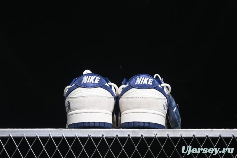 Nike SB Dunk Low The North Face Series - Strap Pig Eight Dark Blue Hook Anniversary High-End Custom Low-Top Casual Skate Shoes - DM6868-001