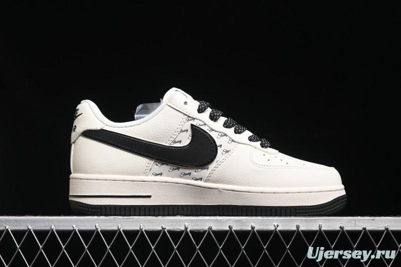 Nike Air Force 1 '07 Low Stussy Collaboration - Black Sail Metallic Silver - XZ3328-506