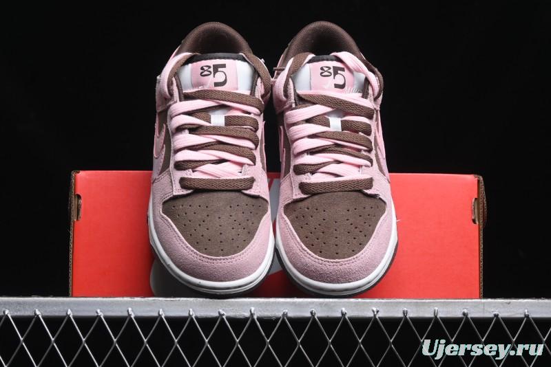 Nike Dunk Low 85 Double Swoosh Series Strawberry Chestnut SB Low Top Casual Skate Shoes - HV1799-161