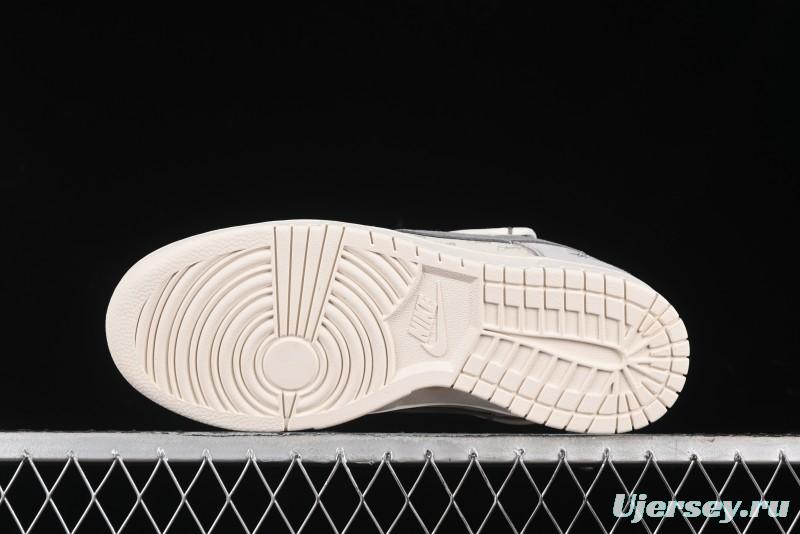 Nike SB Dunk Low Stussy Collaboration - Strap Grey Embroidered Swoosh Anniversary Custom Low-Top Casual Skate Shoes - SJ2068-307