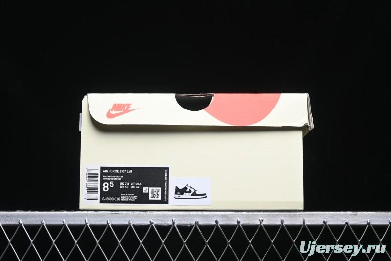 Nike Air Force 1 '07 Low Stussy Collaboration - Black White Mini Swoosh Low-Top Casual Sneakers - SJ6698-010