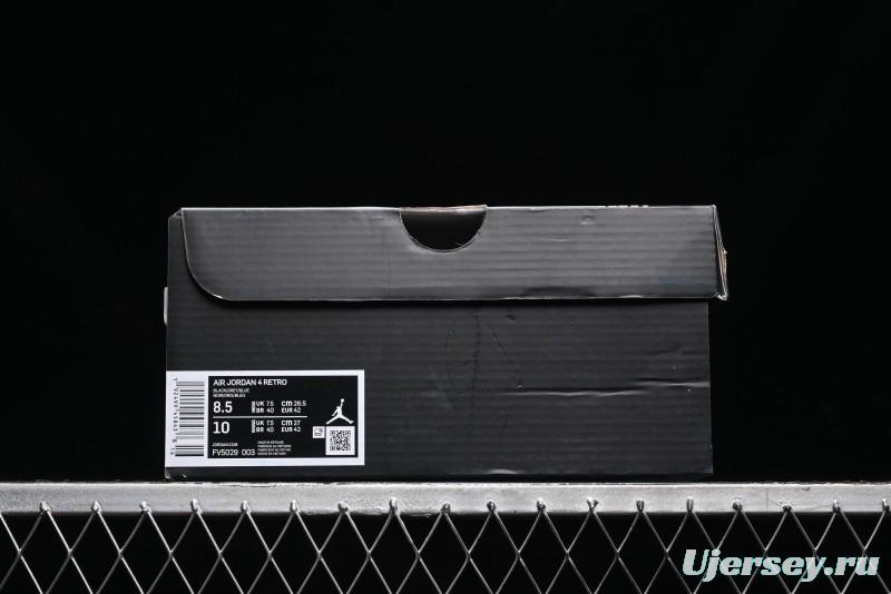 Nike Air Jordan 4 Retro Sneakers in Black, Blue and Neutral Grey - FV5029-003