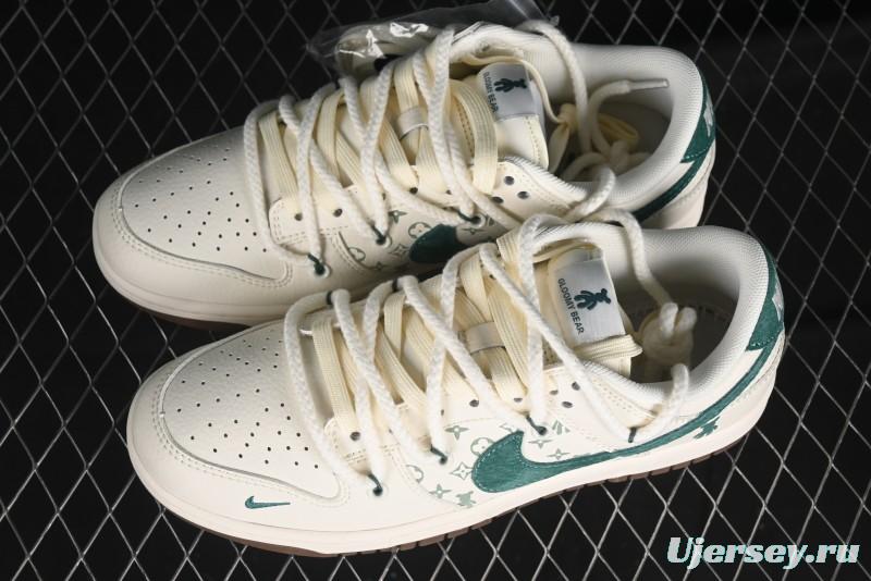 Nike SB Dunk Low Violent Bear Series - Strap Beige Green Check Anniversary High-End Custom Low-Top Casual Sneakers - SJ2068-292