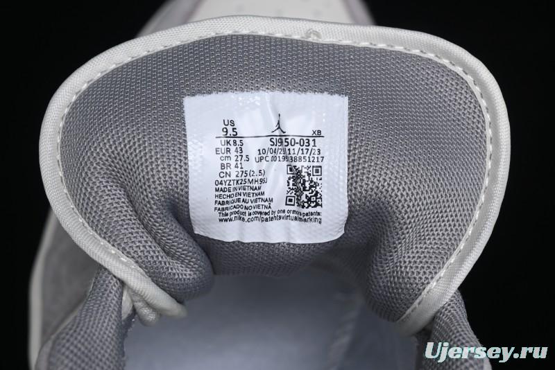 Nike Air Jordan 1 Low Stussy Collaboration - Grey White Dual-Tone Red Tag Retro Basketball Shoes - SJ9950-031