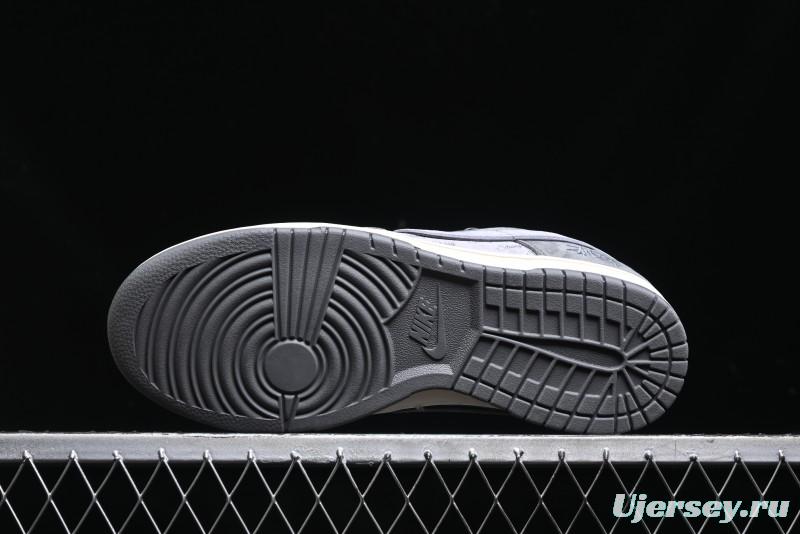 Nike SB Dunk Low Stussy Collaboration - Granite Grey Anniversary Custom Low-Top Casual Skate Shoes - XS1086-008
