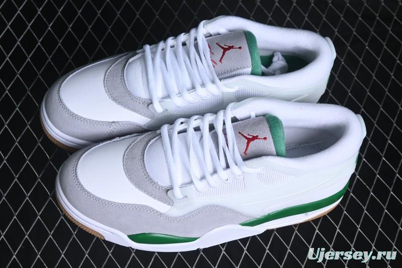 Nike Air Jordan 4 Remastered AJ4 Retro Sneakers in White Green with Gum Sole - FQ7939-103