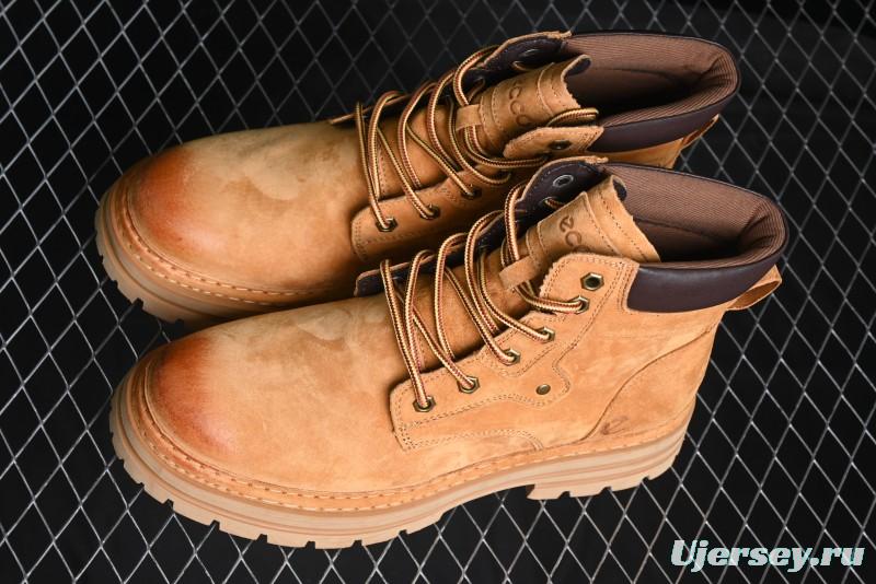 ECCO Exostrike Series Work Leather Anti-Slip Platform Boots - 63890801003